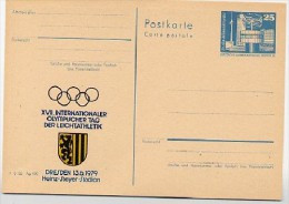 DDR P80-8-79 C16 Postkarte PRIVATER ZUDRUCK Olympischer Tag Dresden 1979 - Private Postcards - Mint