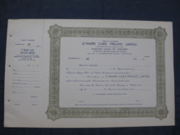 India Q' Marri Cars Private Ltd. Blank Share Certificate # FB5 - Automovilismo