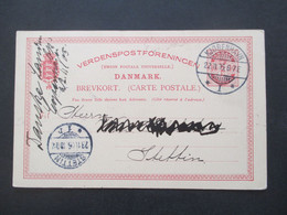 Dänemark 1905 Bedruckte Ganzsache Danske Landmandsbank Union Postale Universelle Kjobenhavn - Stettin - Entiers Postaux