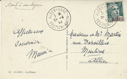 1944- C P A  D'ALGER Affr. Gandon 2 F Algérie  Cad ALGER-GARE / SECTION- AVION - Storia Postale