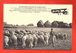LE PREMIER VOYAGE EN AEROPLANE. Le 30 Octobre 1908. L'aviateur H.Farman. Dans La Plaine De Sillery. - Aviateurs