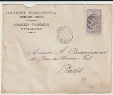 ESC 25c G. Randretsa Commerçant Mercier  Tannanarive-> France 1925 - Covers & Documents