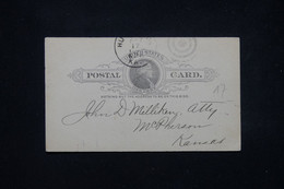 ETATS UNIS - Entier Postal De Hutchinson Pour McPherson En 1890 - L 81180 - ...-1900