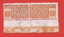 1946/81 (19/ll) Pacchi In Concessione Filigrana Stelle IV Lire 500 - Usato Bordo Di Foglio - Colis-concession