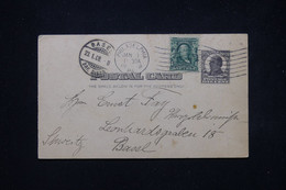 ETATS UNIS - Entier Postal + Complément De Philadelphia Pour La Suisse En 1908 - L 81184 - 1901-20