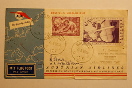 Austrian Airlines -1er Vol Vienne - Beyrouth Du 3/08/1960 - Premiers Vols