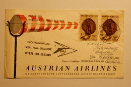 Austrian Airlines - 1er Vol Vienne - Prague - Dusseldorf Du 2/05/1961 - First Flight Covers