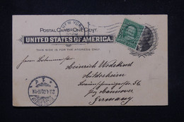 ETATS UNIS - Entier Postal + Complément De New York En 1900 Pour L 'Allemagne - L 81209 - ...-1900