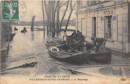 94-VILLENEUVE-SAINT-GEORGES- CRUE DE LA SEINE , LE SAUVETAGE - Villeneuve Saint Georges