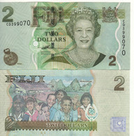 FIJI   2 Dollars P109a   (ND 2007 )   Queen Elizabeth II On Front - Children + Suva Stadium On Back   UNC - Fidji