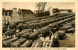 St Pol De Léon * Le Marché Aux Choux Fleurs * Foire * La Place * Automobile Voiture Ancienne - Saint-Pol-de-Léon