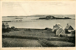 St Pol De Léon * Vue Sur La Plage Et L'ilot Ste Anne - Saint-Pol-de-Léon