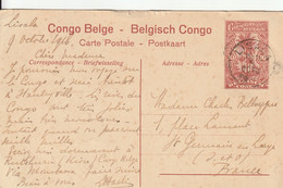 Congo Belge Entier Postal Illustré Pour La France 1916 - Interi Postali