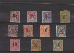 ANJOUAN  Timbres De 1892 - 1900  Surchargés  N° 20 * à 30* - Unused Stamps