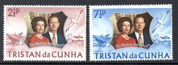 Tristan Da Cunha 1972 Royal Wedding Set Of 2, MNH, SG 174/5 - Tristan Da Cunha