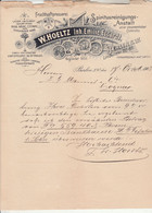 Lettre Illustrée 17/10/1903 HOELTZ Inh Emilie Eccardt Fruchtsaft Presserei Rum Arac Cognac BERLIN Allemagne - Haut Abimé - 1900 – 1949
