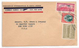 PANAM PAA - 1957 - GUATEMALA Airmail On Cover To New-York USA + Correo Aereo Via Airmail LABEL - Airplanes