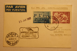 Austrian Airlines - 1er Vol Genève - Salzbourg Du 4/07/1960 - First Flight Covers