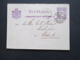 Niederlande 1880 Ganzsache P 10 II F Frageteil Amsterdam - Oudewater - Cartas & Documentos