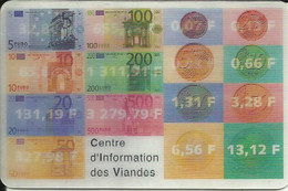 Carte Avec Convertisseur Francs / Euro , Centre D' Information Des Viandes - Otros & Sin Clasificación