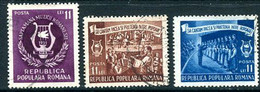 ROMANIA 1951 Music Week Used.  Michel 1288-90 - Usado