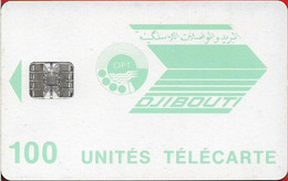 Djibouti - OPT - Blue Logo - SC7 ISO, CN.00038539 Bottom Left, No Hole, 100U, Used - Gibuti