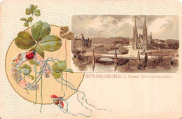 STRASBOURG-STRASSBURG-Bas-Rhin-Garnisonkirche-Fantaisie Gaufrée Trèfle Fer à Cheval-Dessin-Illustrateur - Strasbourg