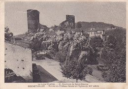 Loire : ROCHETAILLEE : Ruines Du Château Féodal Et L'église : Grand Format : - Rochetaillee