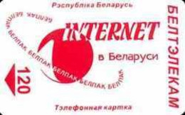 BELARUS : BLR125 120 Red   INTERNET  L2 SMALL SQUARE Chip USED - Belarus