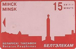 BELARUS : BLR023 15 Red Obelisk/Auto TAKSI Service Nr Ending 562 USED - Bielorussia
