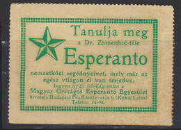 Esperanto Labels Hungary 1930 - Hungara Glumarko El 1930 - Esperanto