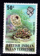BRITISH INDIAN OCEAN TERRITORY BIOT - 1973 WILDLIFE 1ST SERIES JELLYFISH 50c STAMP FINE MNH ** SG 53 - Territoire Britannique De L'Océan Indien
