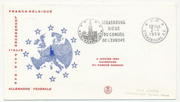 FRANCE - Env - OMEC P.P. Strasbourg R.P. - Siège Du Conseil De L'Europe - 2/1/1959 - Ouverture Du Marché Commun - Cartas & Documentos