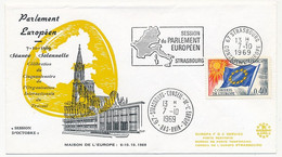 FRANCE - Env Affr 0,40 Drapeau - OMEC Strasbourg Conseil De L'Europe 7/10/1969 - Session Du Parlement Européen - Storia Postale