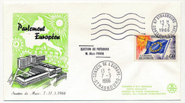 FRANCE - Env Affr 0,60 Drapeau - OMEC Strasbourg Conseil De L'Europe 7/3/1966 - Election Du Président Alain Poher - Lettres & Documents