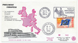 FRANCE - Env Affr 0,30 Drapeau - OMEC Strasbourg Conseil De L'Europe 14/1/1974 - Session Du Parlement Européen - Briefe U. Dokumente