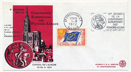 FRANCE - Env Affr 0,30 Drapeau - OMEC Strasbourg Conseil Europe 1/9/1972 - Conférence Pouvoirs Locaux - 1er Jour Flamme - Briefe U. Dokumente