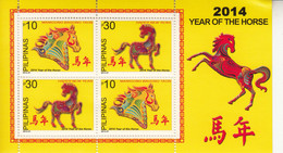 2013 Philippines Year Of The Horse Miniature Sheet Of 4 MNH - Filipinas