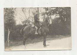 Cp , Carte Photo ,militaria , Militaire Du 107 E , écrite , Cavalier , Cheval - Personaggi