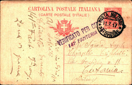26064) INTERO POSTALE DA 10C. LEONI CON BOLLO POSTA MILITARE 34A DIVISONE IL 11-7-1917 - Marcophilia