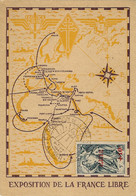 1947- Carte Postale -exposition De La France Libre  Affr. N°206 Oblit. Cachet  D'Alger - Storia Postale