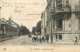 REIMS BOULEVARD LUNDY CACHET MILITAIRE ARCIS SUR AUBE SECTION H VOIES DE COMMUNICATIONS - Reims