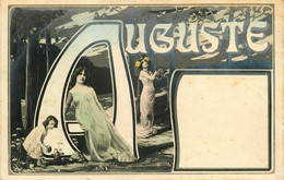 AUGUSTE * Auguste * Prénom Name * Cpa Carte Photo * Alphabet Lettre A * Art Nouveau Jugenstil - Nombres