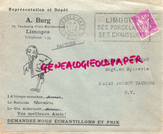 87- LIMOGES- ENVELOPPE A. BURG-10 RUE FG CROIX MANDONNAUD-RATICIDE RAXON-GLU-BOUDEAU SAINT PRIEST TAURION -1936 - Petits Métiers