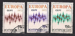 Cept 1972 Chypre Cyprus Zypern Yvertn° 366-368 (o) Oblitéré Cote 3,50 € - 1972