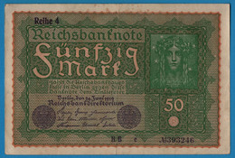 DEUTSCHES REICH 50 Mark  24.06.1919 Série HB E # 393246 P# 66 Reihe 4 - 50 Mark