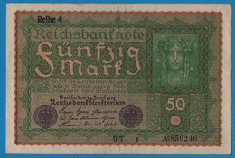 DEUTSCHES REICH 50 Mark  24.06.1919 Série GT E # 850246 P# 66 Reihe 4 - 50 Mark