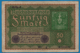 DEUTSCHES REICH 50 Mark  24.06.1919 Série HL G # 888631 P# 66 Reihe 4 - 50 Mark