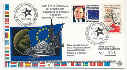 FRANCE - Env Affr 2,50 Louisa Weiss + Vignette Mitterrand - Cad Temp "XIXe Etats Généraux Communes D'Europe" 20/10/1993 - Cartas & Documentos