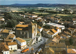 32-RISCLE-EGLISE ST-PIERRE, ET CENTRE DE LA VILLE VUE AERIENNE - Riscle